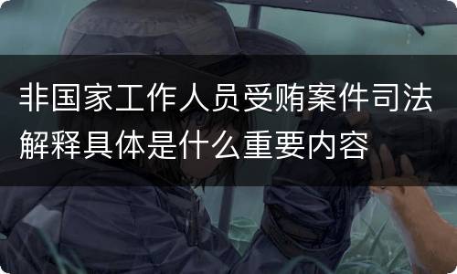 非国家工作人员受贿案件司法解释具体是什么重要内容