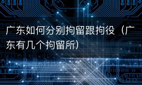 广东如何分别拘留跟拘役（广东有几个拘留所）