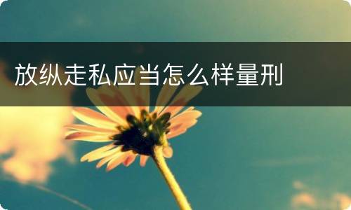 放纵走私应当怎么样量刑