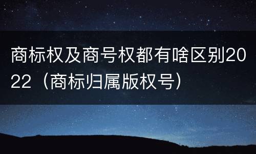 商标权及商号权都有啥区别2022（商标归属版权号）