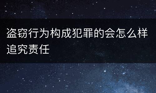盗窃行为构成犯罪的会怎么样追究责任