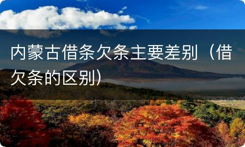 内蒙古借条欠条主要差别（借欠条的区别）