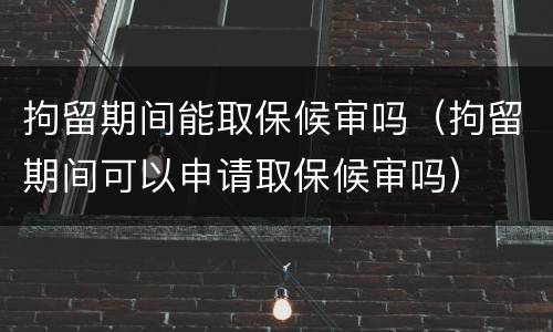 拘留期间能取保候审吗（拘留期间可以申请取保候审吗）