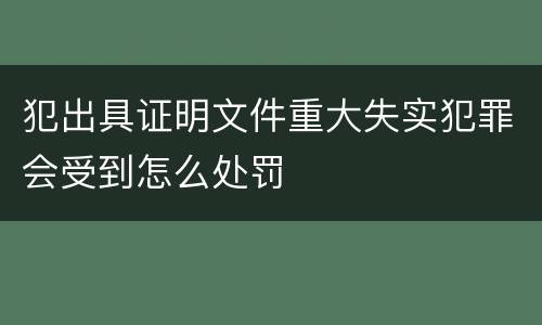 犯出具证明文件重大失实犯罪会受到怎么处罚