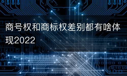 商号权和商标权差别都有啥体现2022
