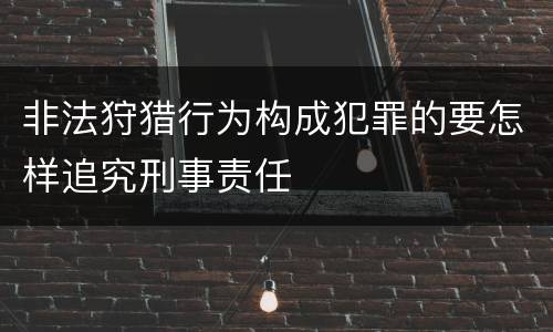 非法狩猎行为构成犯罪的要怎样追究刑事责任