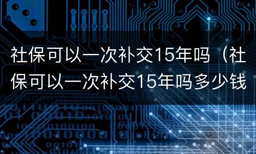 社保可以一次补交15年吗（社保可以一次补交15年吗多少钱）