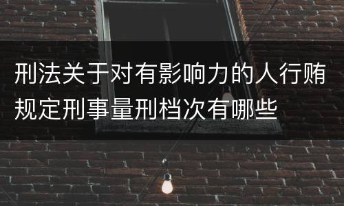 刑法关于对有影响力的人行贿规定刑事量刑档次有哪些