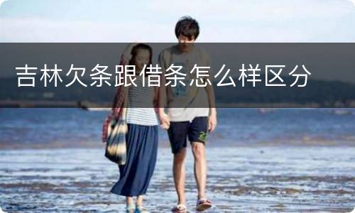 吉林欠条跟借条怎么样区分