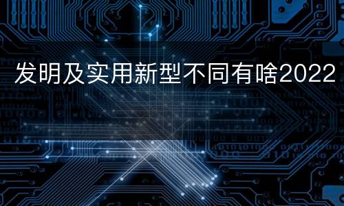 发明及实用新型不同有啥2022