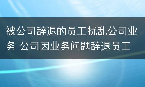 被公司辞退的员工扰乱公司业务 公司因业务问题辞退员工