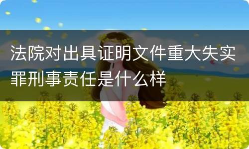 法院对出具证明文件重大失实罪刑事责任是什么样