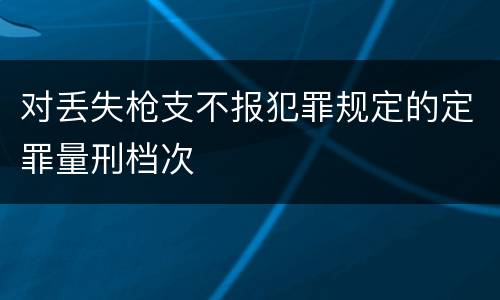 对丢失枪支不报犯罪规定的定罪量刑档次