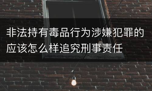 非法持有毒品行为涉嫌犯罪的应该怎么样追究刑事责任