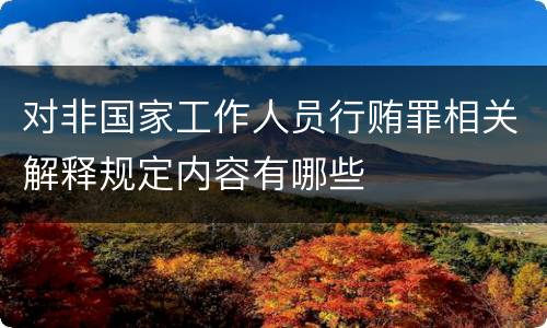 对非国家工作人员行贿罪相关解释规定内容有哪些