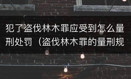 犯了盗伐林木罪应受到怎么量刑处罚（盗伐林木罪的量刑规定）