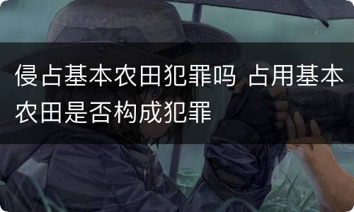 侵占基本农田犯罪吗 占用基本农田是否构成犯罪