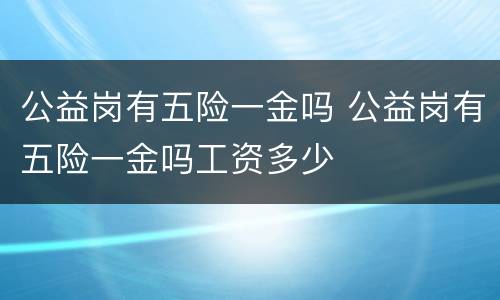 公益岗有五险一金吗 公益岗有五险一金吗工资多少