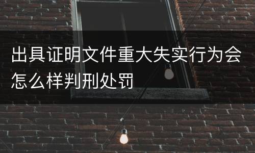 出具证明文件重大失实行为会怎么样判刑处罚