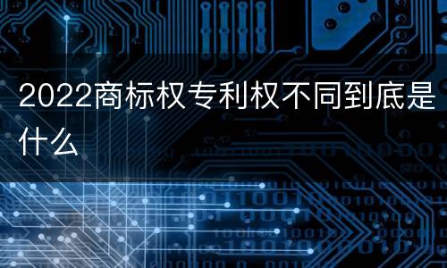 2022商标权专利权不同到底是什么