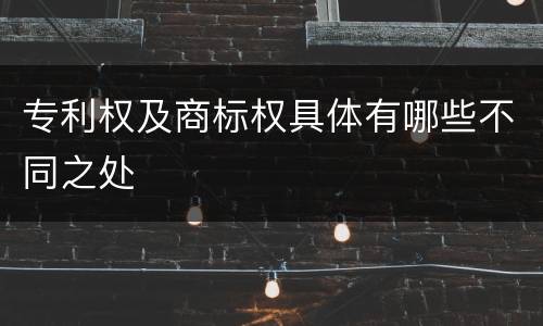 专利权及商标权具体有哪些不同之处