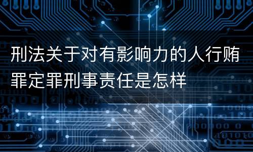 刑法关于对有影响力的人行贿罪定罪刑事责任是怎样