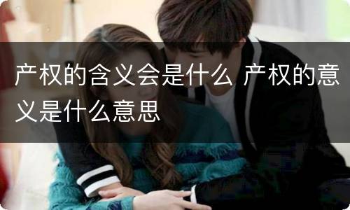 产权的含义会是什么 产权的意义是什么意思