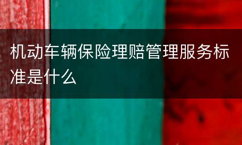机动车辆保险理赔管理服务标准是什么