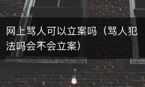 网上骂人可以立案吗（骂人犯法吗会不会立案）