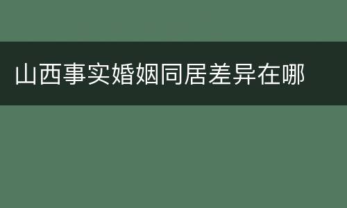山西事实婚姻同居差异在哪