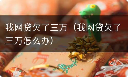 我网贷欠了三万（我网贷欠了三万怎么办）