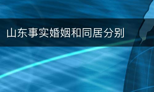 山东事实婚姻和同居分别