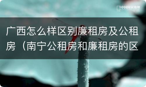 广西怎么样区别廉租房及公租房（南宁公租房和廉租房的区别）