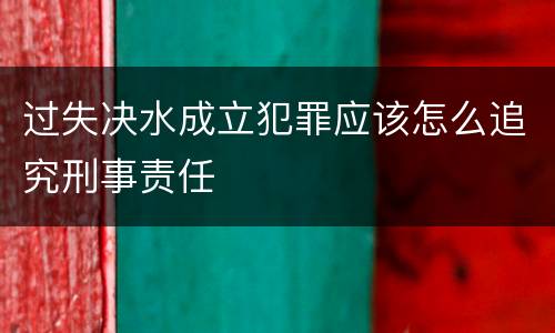 过失决水成立犯罪应该怎么追究刑事责任