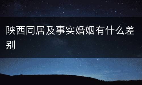 陕西同居及事实婚姻有什么差别