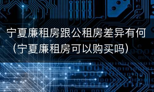 宁夏廉租房跟公租房差异有何（宁夏廉租房可以购买吗）