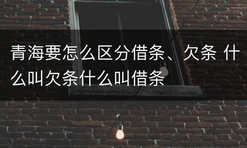 青海要怎么区分借条、欠条 什么叫欠条什么叫借条