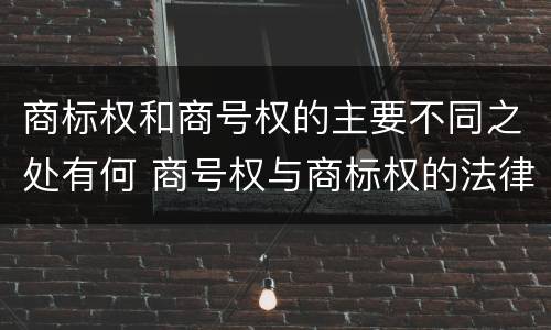 商标权和商号权的主要不同之处有何 商号权与商标权的法律冲突与解决