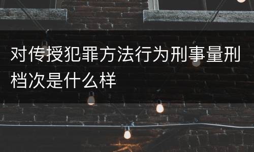 对传授犯罪方法行为刑事量刑档次是什么样