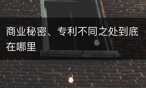 商业秘密、专利不同之处到底在哪里