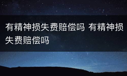 有精神损失费赔偿吗 有精神损失费赔偿吗