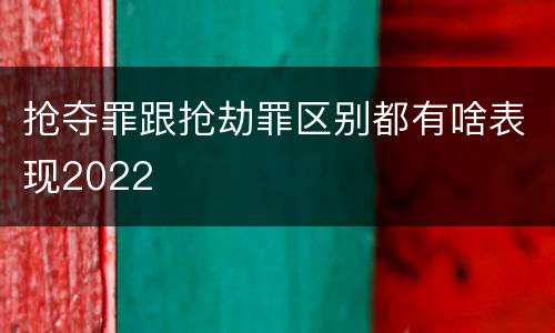 抢夺罪跟抢劫罪区别都有啥表现2022