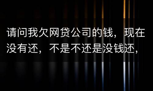 请问我欠网贷公司的钱，现在没有还，不是不还是没钱还，
