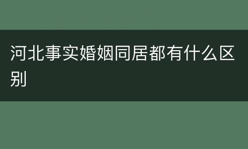 河北事实婚姻同居都有什么区别