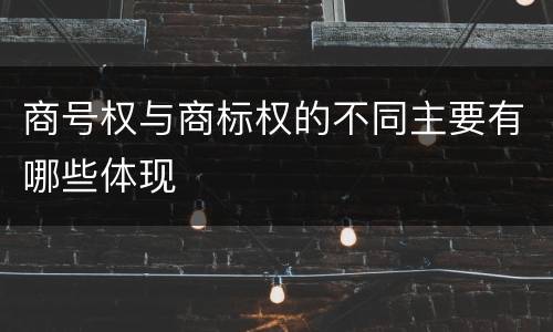 商号权与商标权的不同主要有哪些体现