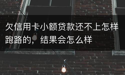 欠信用卡小额贷款还不上怎样跑路的，结果会怎么样