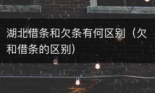 湖北借条和欠条有何区别（欠和借条的区别）