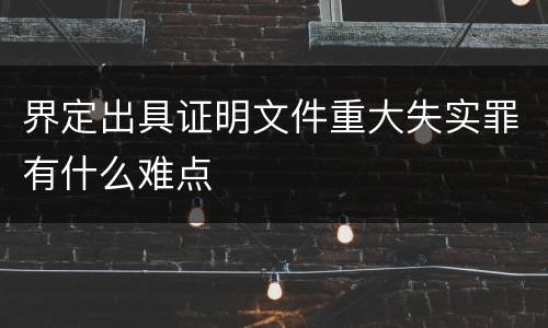 界定出具证明文件重大失实罪有什么难点