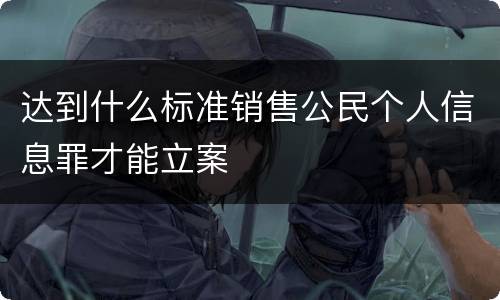达到什么标准销售公民个人信息罪才能立案