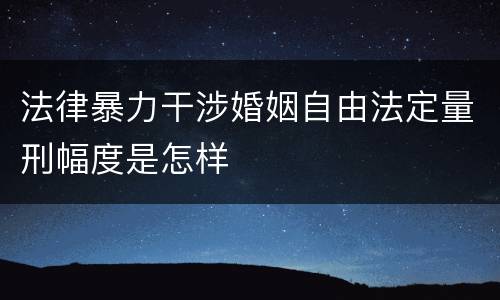 法律暴力干涉婚姻自由法定量刑幅度是怎样